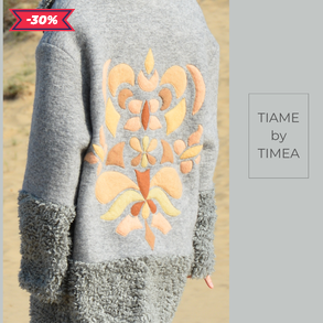 TIAME 2023-24 világosszürke bélelt télikabát