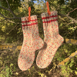Kézzel kötött gyapjú zokni „konfetti”  Méret: 37–38