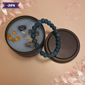 Csillagfény - rozmaring illatú szója gyertya Apatit ásványkarkötővel