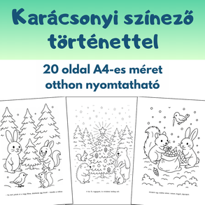 Karácsonyi színező gyerekeknek – Karácsony az erdőben (PDF, 20 oldal)