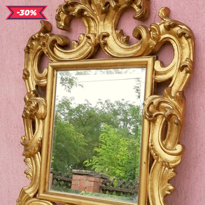 Barokk stílusú Florentin keretes robusztus tükör, egyedi korabeli darab