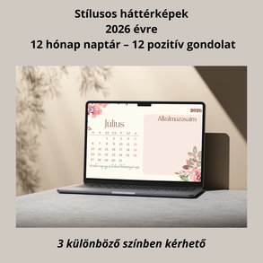 2026 Éves Háttérkép Csomag – 12 hónap naptár + pozitív mondatok