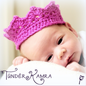 Korona baba méretben, horgolt - újszülött baba fotózás szülinap 