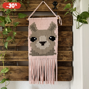 Makramé láma fali dekoráció