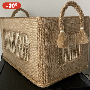 Dekoratív jutakosár! Tárolókosár csak természetes anyagból! 