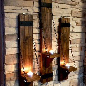 Rusztikus fali gyertyatartó