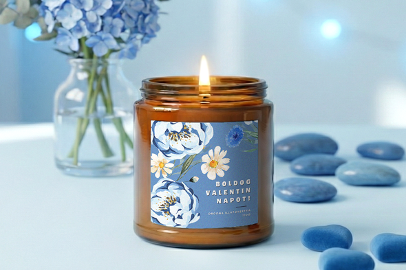 Valentin napi Illatgyertya 120g, Szójaviasz gyertya valentin napra, Valentin napi ajándék, barátnőnek, páromnak