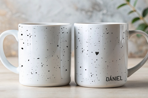 Névnapi/Valentin napi bögre - minimalista stílusban