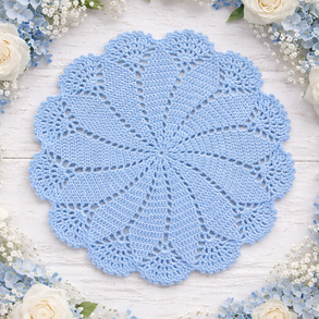Horgolt tányéralátét / horgolt terítő kék