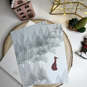 Téli róka - képeslap 