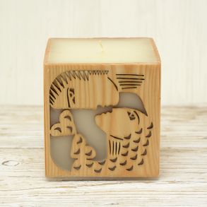 Gyertya Szerelem szívek intarziával