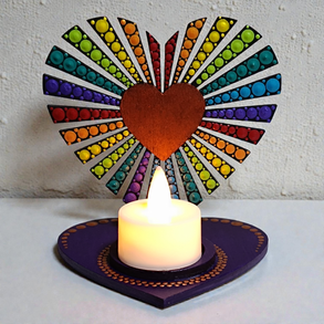 Mécsestartó árnyéklámpa - szív alakú