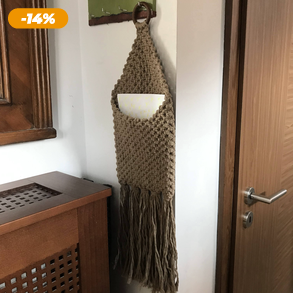 Levéltartó, makramé kávébarna