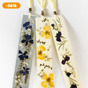 1# Préselt virágos laminált könyvjelző 3 db-os csomagban 20 cm x 4 cm 