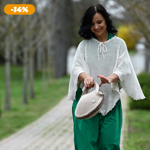 Fehér horgolt nyári poncsó 