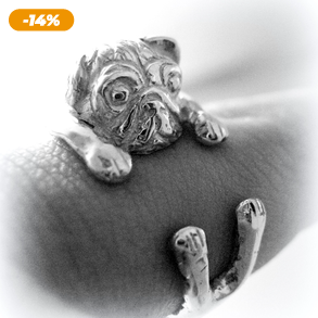 Ezüst mopsz gyűrű