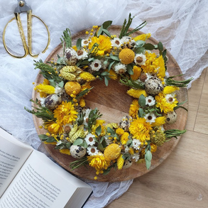 Húsvéti, tavaszi szárazvirág kopogtató, fürj tojásokkal