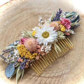 “BOHO-ROSE”-Szárazvirágos Hajdísz-Hajfésű Esküvőre