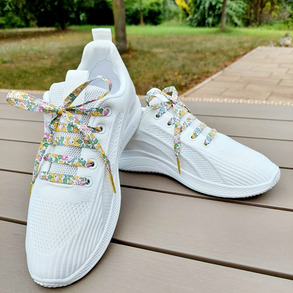 Mintás cipőfűző gyerekeknek, felnőtteknek, sárga virágok, LuannaBaby 