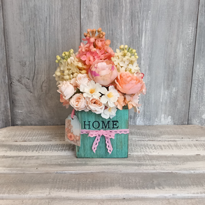 Vintage Virágos Otthon  - Virágos Asztaldísz/Tavaszi Asztaldísz/Asztaldísz/Köszöntő Asztaldísz