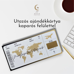 Utazós ajándékkártya kaparós felülettel 