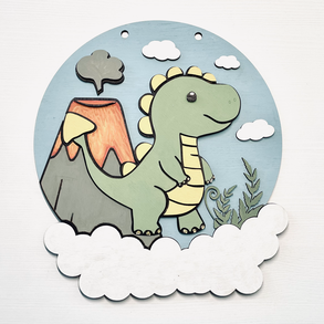 Dinós baba, gyerek egyedi névtábla