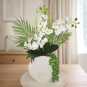 Különleges orchidea dekoráció kerámia kaspóban II.