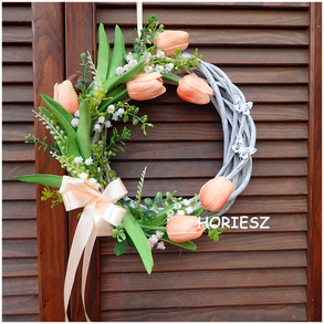 Tulipános vessző koszorú