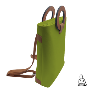 Hátitáska és kézitáska zöld - barna színben