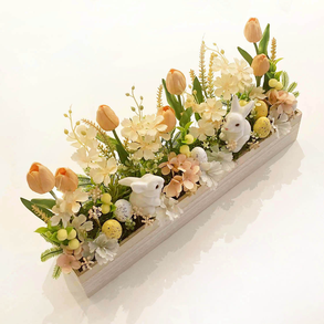 Nagy húsvéti virágláda asztaldísz