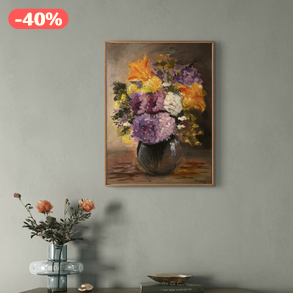 ‘Sziromszimfónia’ virágok vázában akrilfestmény