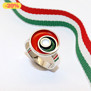 Színes körök, női ezüst gyűrű, 59-es méret, állítható (EGY.250)