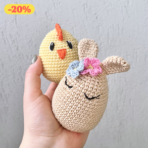 Horgolt Húsvéti nyuszi / csibe tojás alakú