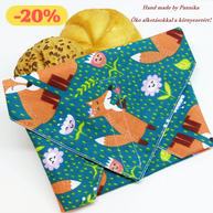 Öko szendvics-csomagolás (Rókás vízálló textilszalvéta)