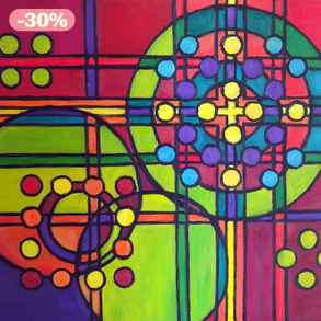 Algoritmus, 40x50 cm-es olajfestmény