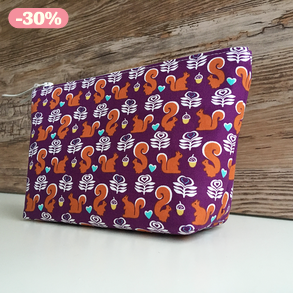 Mókus mintás neszesszer kék pipere táska karácsony gyermeknap ajándék