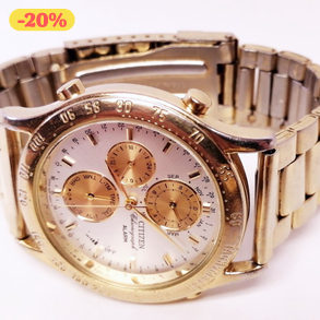 Retro minőségi karóra. Citizen Chronograph Alarm aranyozott újszerű karcmentes