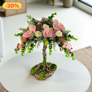 Pillangóorchideás életfa formájú asztaldísz