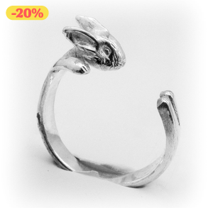 Ezüst nyuszi gyűrű