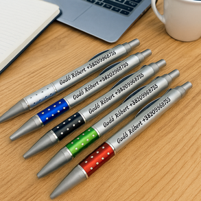 50 db fém hatású műanyag toll, egyedi gravírozással