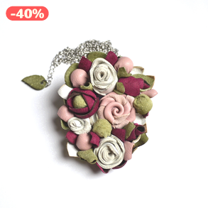 Jardin-Crème glacée-extra hosszú nyaklánc valódi bőrből