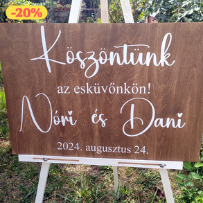 Esküvői köszöntő tábla 60x40cm