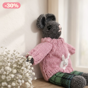 Kézzel kötött húsvéti nyuszi – 23 cm