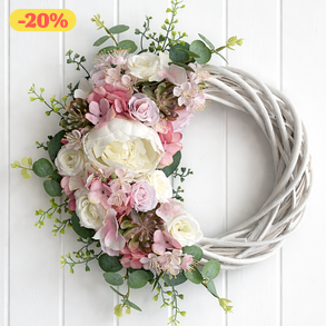 Romantikus ajtódísz rózsákkal