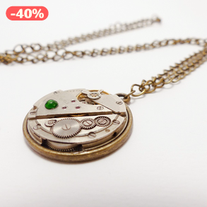 Steampunk óraszerkezet medálos nyaklánc #1