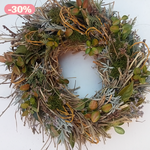 Country természetes tavaszi, húsvéti ajtódísz 