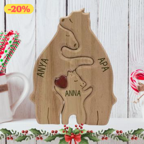 Névre szóló Fa maci család 1 boccsal  - Szívből Minden alkalomra