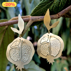 Gránátalma réz fülbevaló