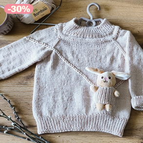 Gyerek pulóver plüss nyuszival a zsebben 