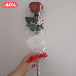 „Örök Szerelem” Valentin napi Selyemrózsa – Azonnali Ajándékcsomagban 1 szál piros